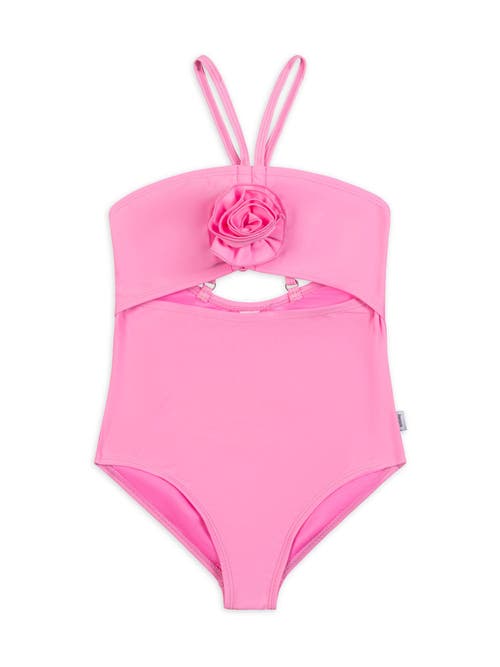 LIMEAPPLE LIMEAPPLE ROSETTE HALTER ONE PIECE SWIMSUIT
