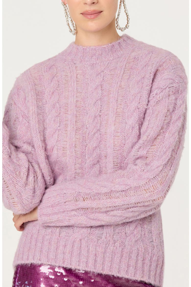 Violette Cable Stitch Sweater, Alternate, color, LAVENDER