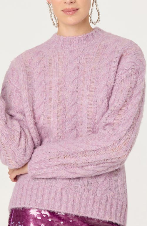 Astr The Label Violette Cable Stitch Sweater In Purple