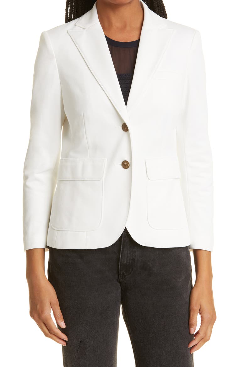 Nancy Knit Blazer, Main, color, WHITE