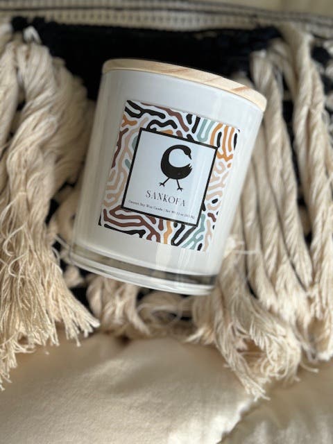 Zansette Home Sankofa Candle 11oz in White 