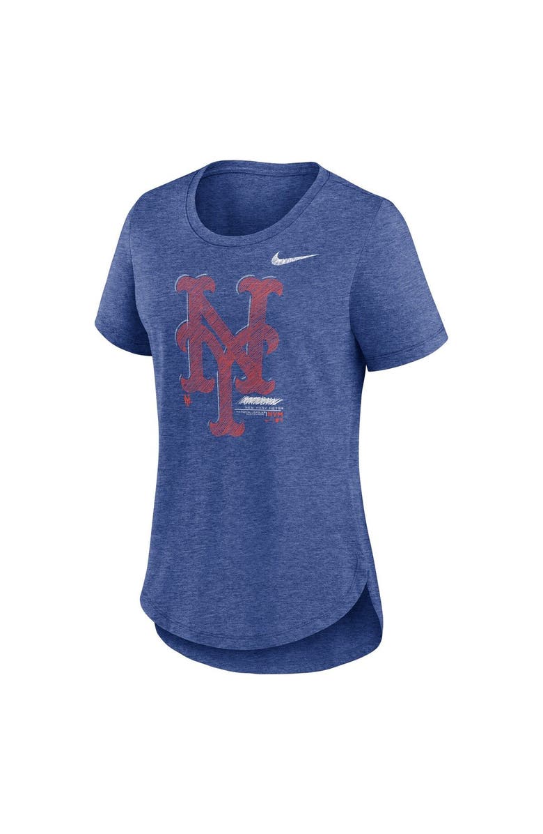 Nike Women's Nike Heather Royal New York Mets Touch Tri-Blend T-Shirt, Alternate, color, 