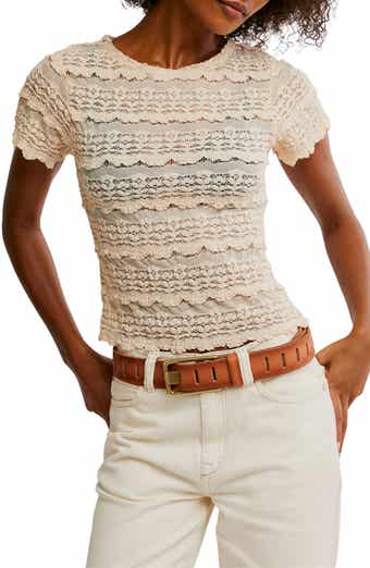 Free People Angelina Mixed Lace Top