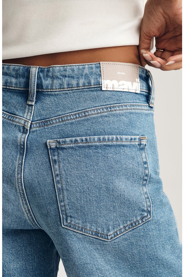Heidi High Waist Mid Thigh Denim Shorts, Alternate, color, LIGHT BRUSHED CLASSIC BLUE