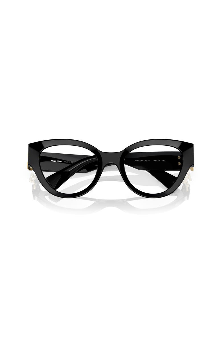 Miu Miu 52mm Phantos optical glasses, Alternate, color, Black