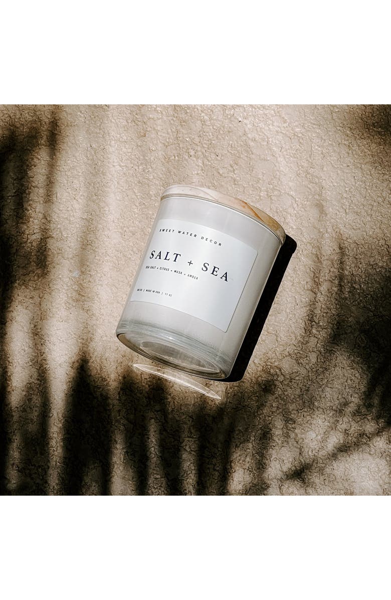 SWEET WATER DECOR 11oz White Jar Candle - Spa Scents, Alternate, color, Salt And Sea