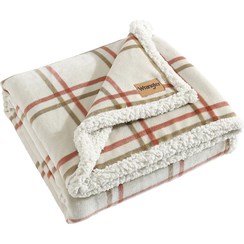 Wrangler Colt Ultra Soft Plush Reversible Throw Blanket In Bright Orange