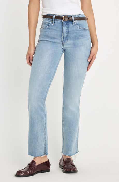 Good Kick Flare Raw Hem High Waist Jeans
