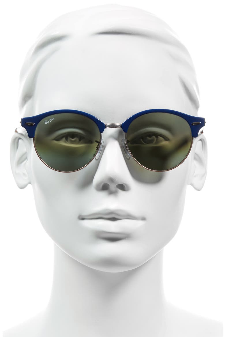 Clubround 51mm Round Sunglasses, Alternate, color, BLUE