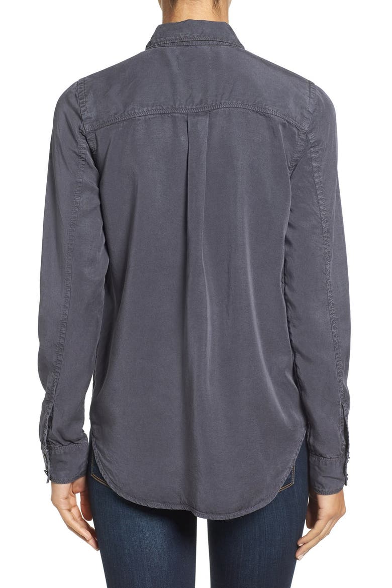 Long Sleeve Denim Shirt, Alternate, color, GREY EBONY