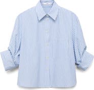 MANGO Embellished Stripe Button-Up Shirt