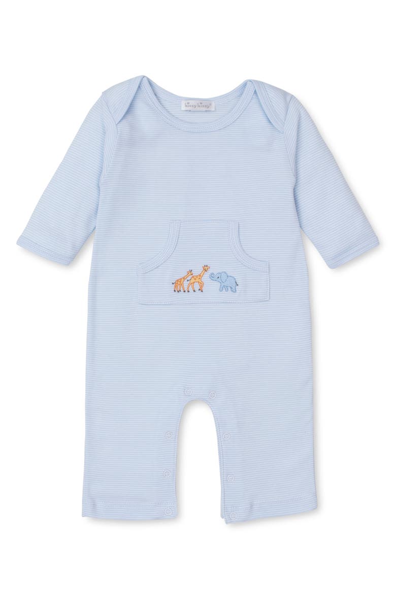 Kissy Kissy Stripe Embroidered Cotton Romper, Main, color, 