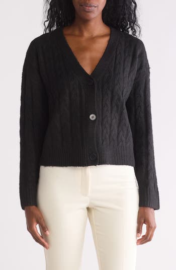 Outlets Elie Tahari Cardigan. Cream Waffle Knit. Sz S