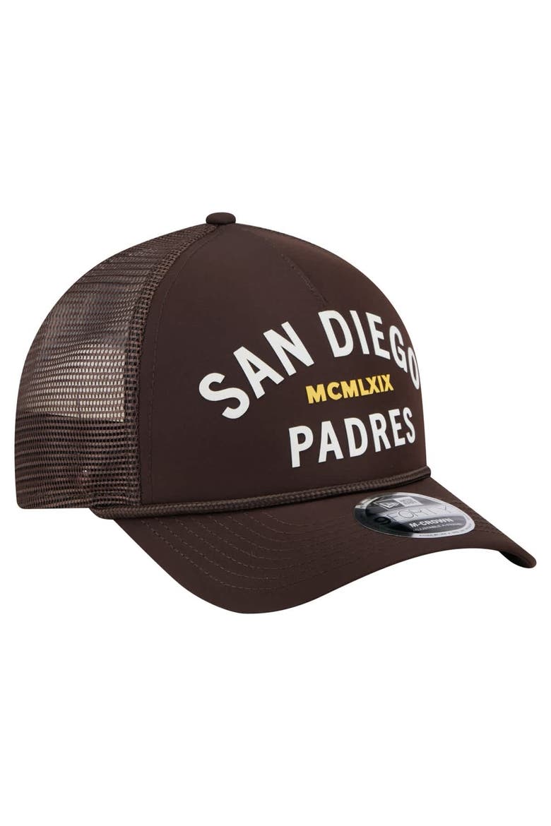 Men's New Era  Dark Brown San Diego Padres Minimalist 9FORTY A-Frame Adjustable Hat, Alternate, color, Dark Brown