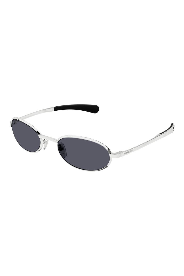 53mm Oval Sunglasses, Alternate, color, SILVER