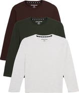 XRAY Kids' 3-Pack Long Sleeve Cotton T-Shirts