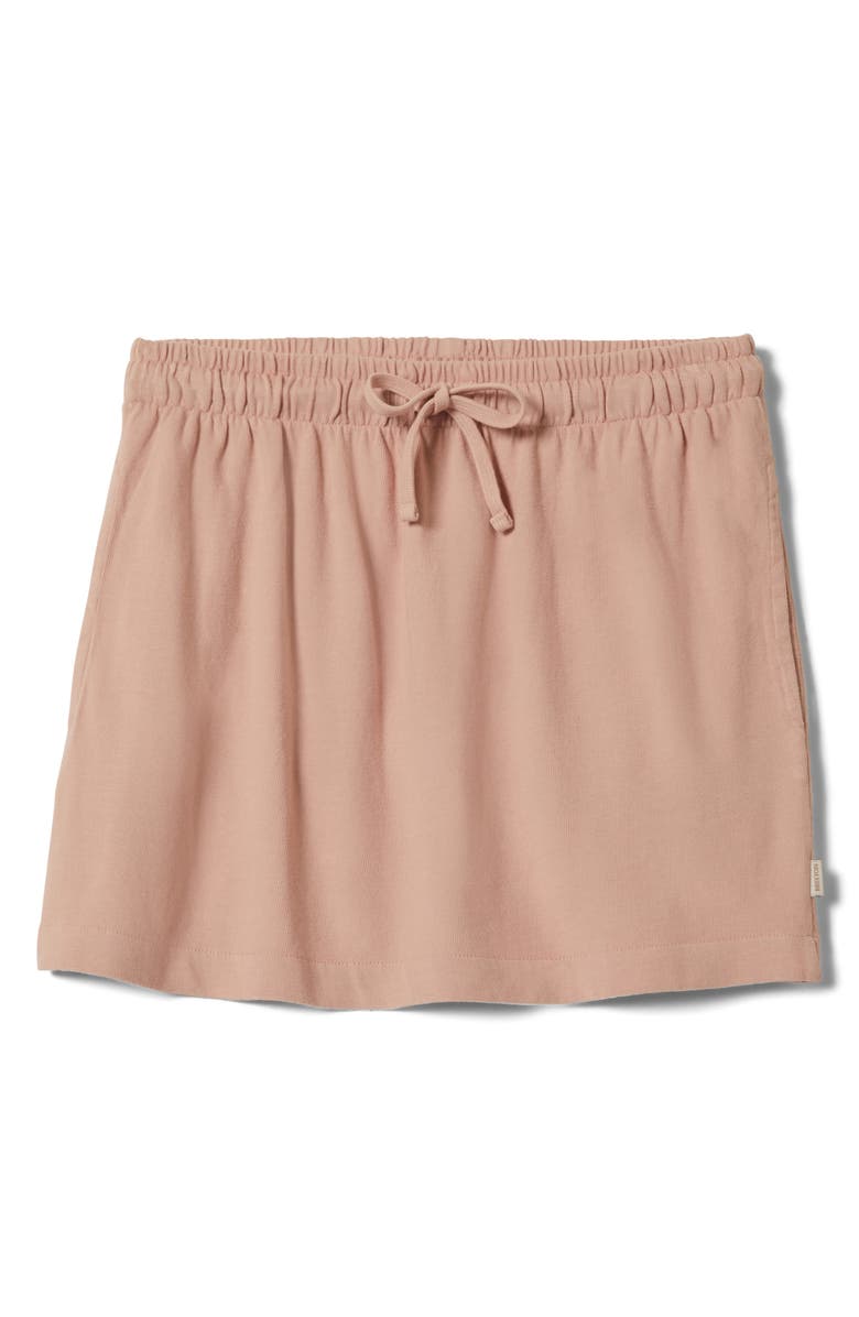 Brixton Carefree Organic Cotton Drawstring Miniskirt, Alternate, color, Silver Pink