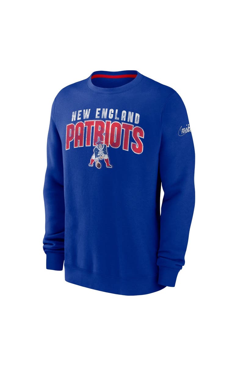 Nike Men's Nike Royal New England Patriots Rewind Club Pullover Sweatshirt, Alternate, color,