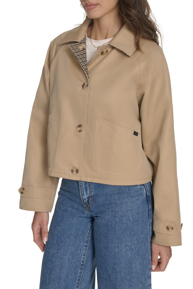 Reversible Crop Trench Jacket, Alternate, color, KHAKI