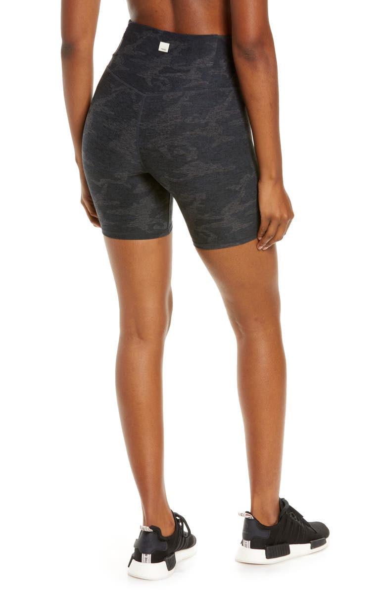 Vuori Clean Elevation High Waist Bike Shorts, Alternate, color, Black Camo