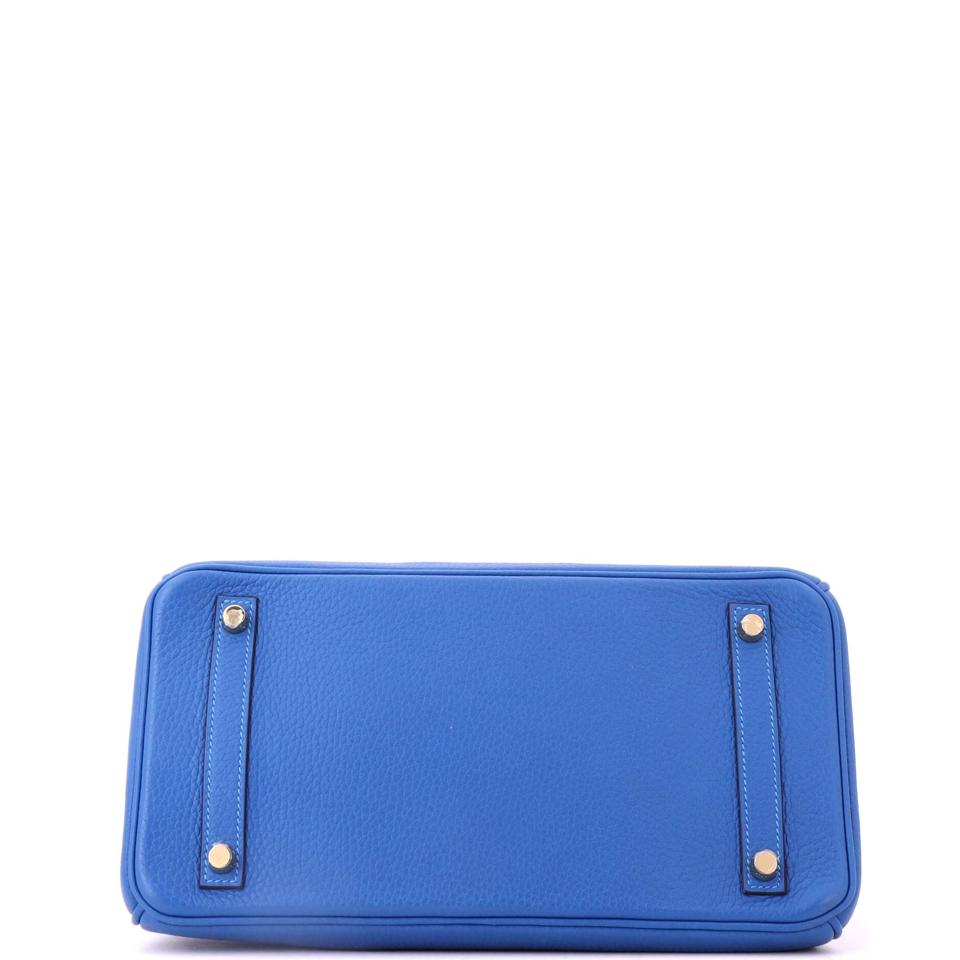 Birkin Handbag Blue Clemence with Gold Hardware 30, Alternate, color, Blue