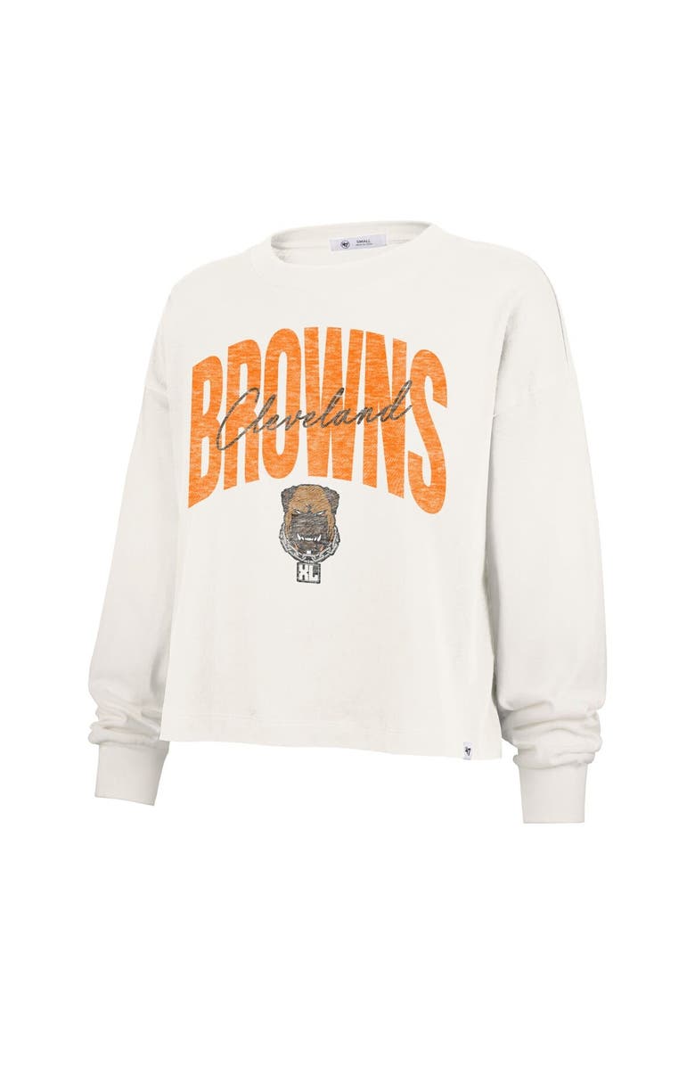 '47 Women's '47 Cream Cleveland Browns Dawg Pound XL Muse Sydney Long Sleeve T-Shirt, Alternate, color, 