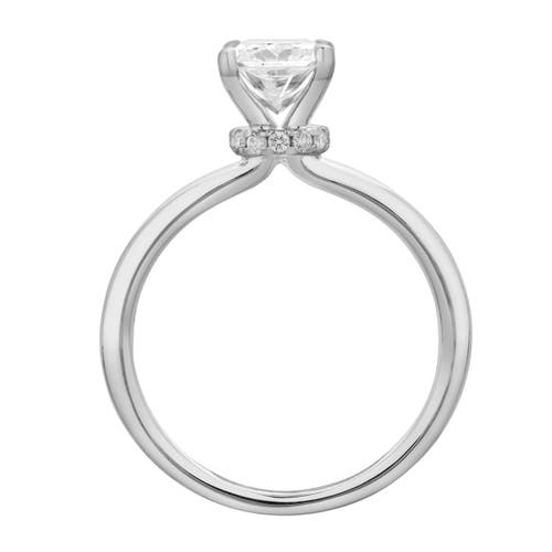 Luvmyjewelry Tia 14k Gold Emerald Lab Grown Diamond Hidden Halo Ring In 14k White Gold