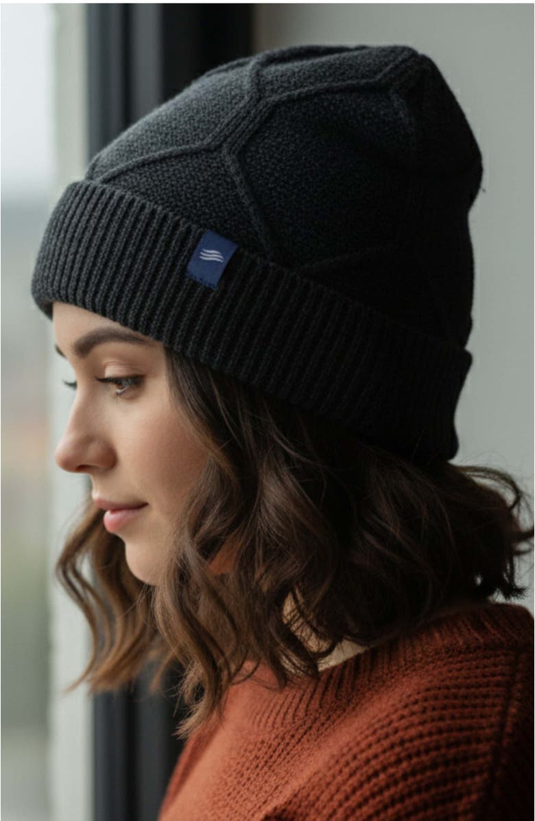 United By Blue The Softest Ultra cozy Yak Yarn with Diamond Cable Knit Beanie, Alternate, color, Light Heather Grey