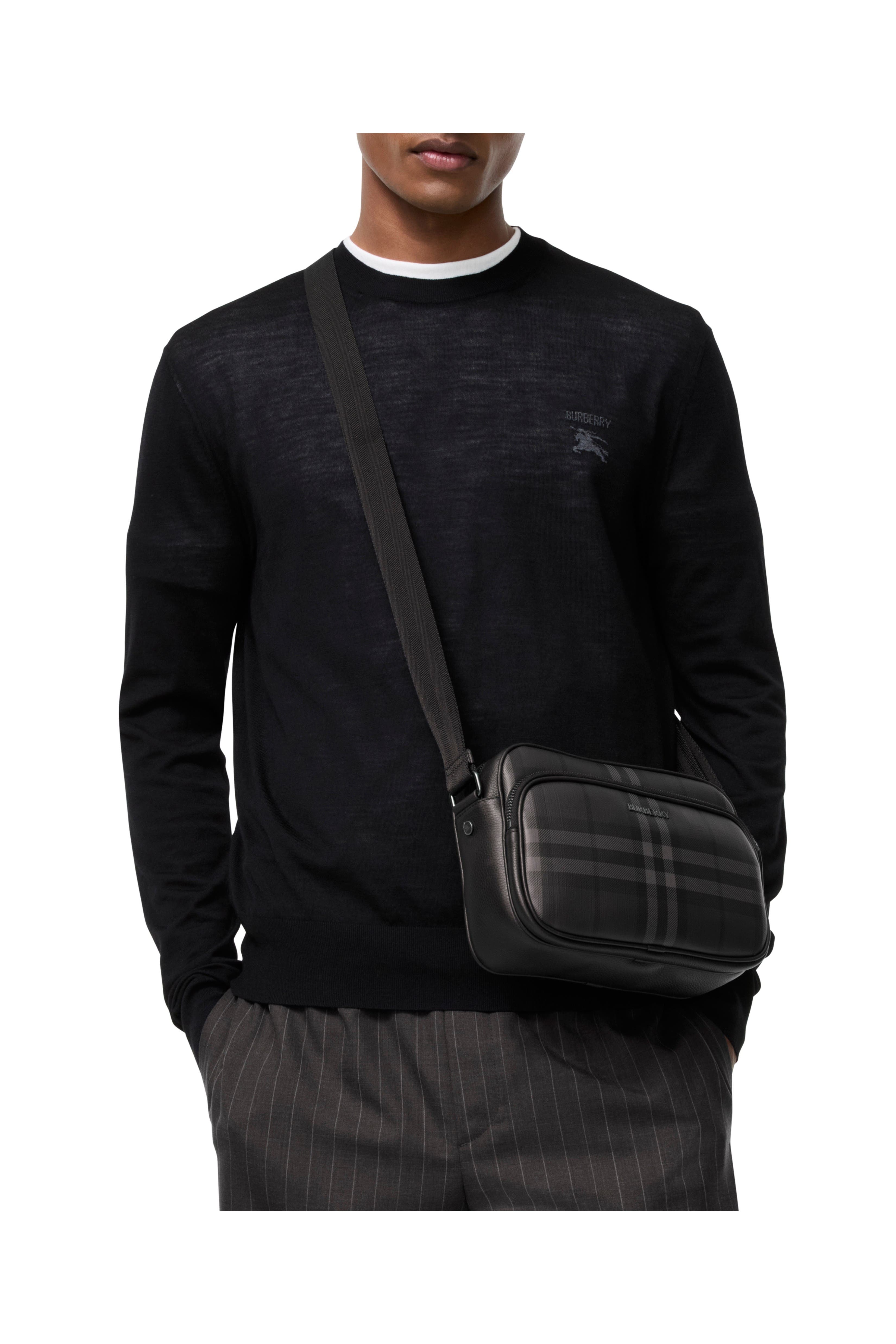 City Check Pocket Crossbody bag, Alternate, color, Iron grey