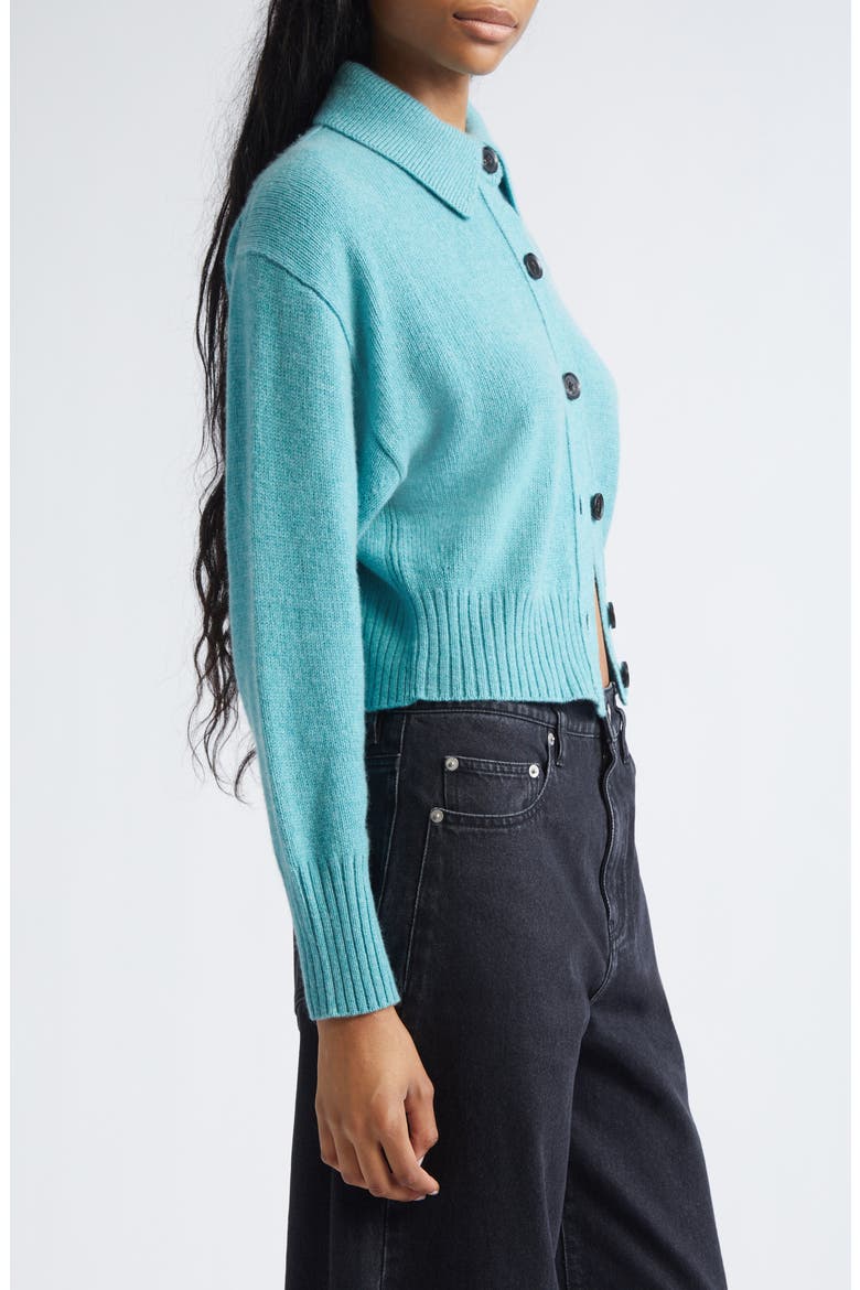 Rocia Cashmere Crop Cardigan, Alternate, color, TEAL