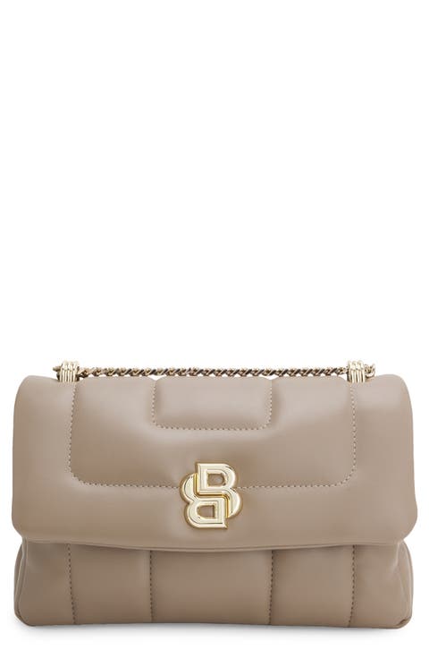 B Icon Quilted Faux Leather Convertible Shoulder Bag