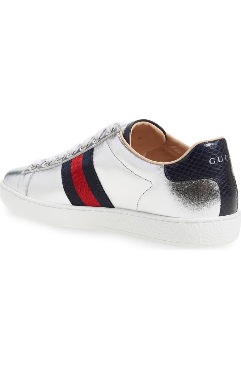 Gucci 'New Ace' Metallic Low Top Sneaker, Alternate, color,