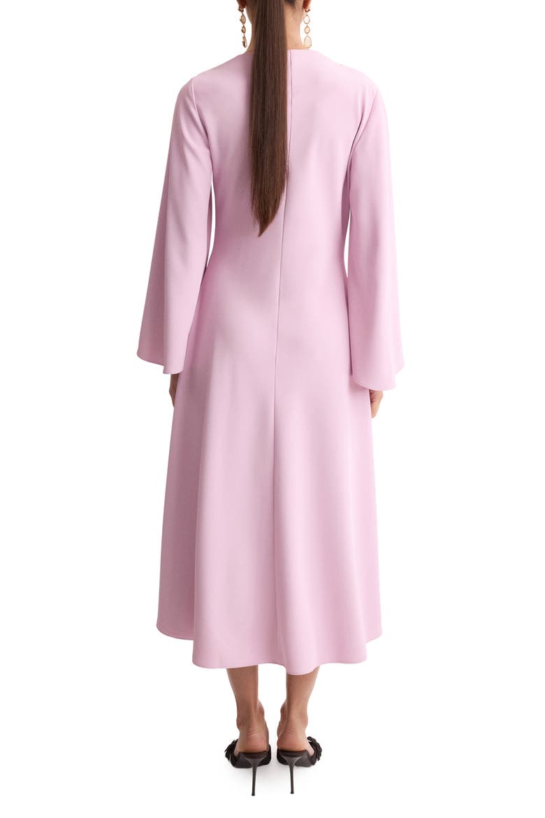 Flared Sleeve Satin Dress, Alternate, color, PASTEL PINK