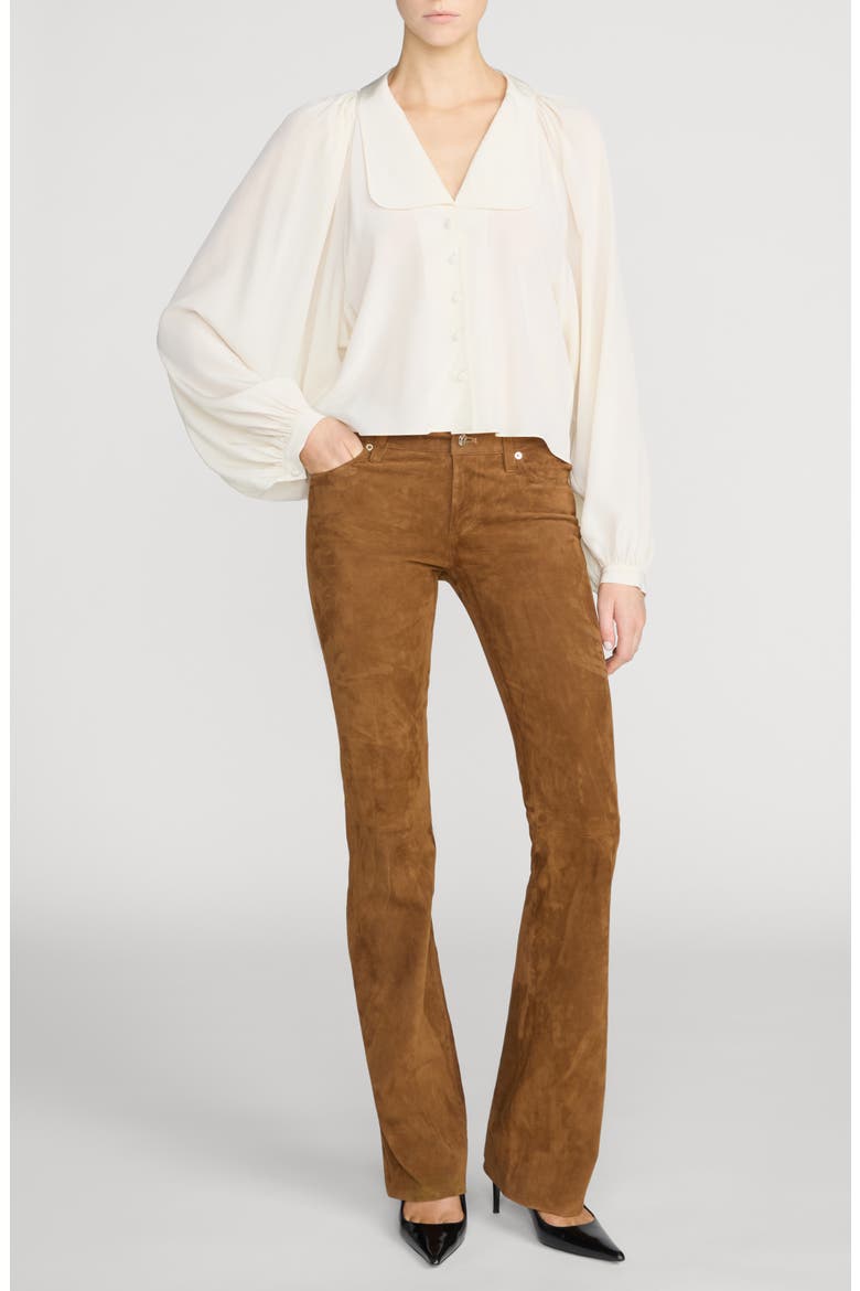 Gala Silk Shirt with Balloon Sleeves, Alternate, color, CREAM