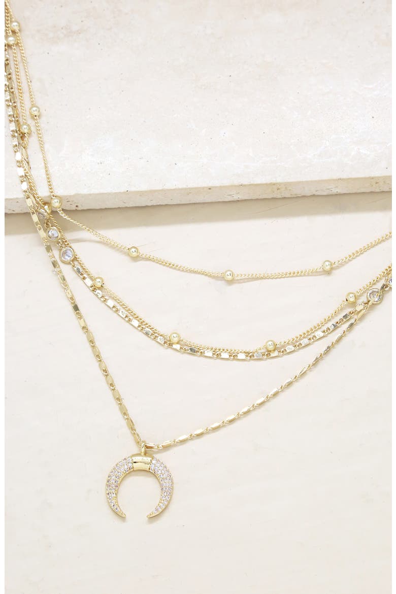 Crescent Horn Multistrand Pendant Necklace, Alternate, color, GOLD