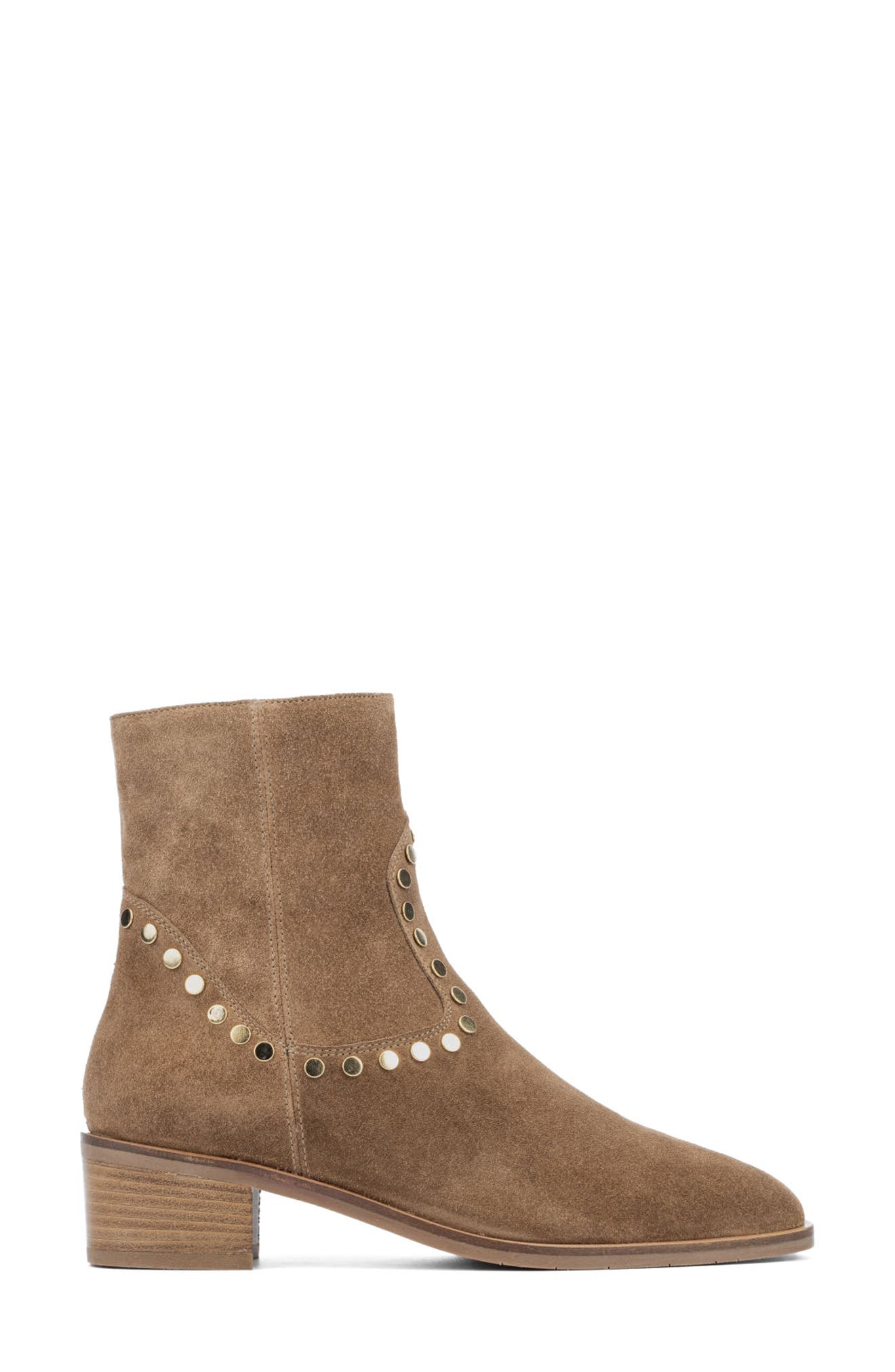 Aquatalia Ronalda Waterproof Suede Bootie, Alternate, color, Champagne
