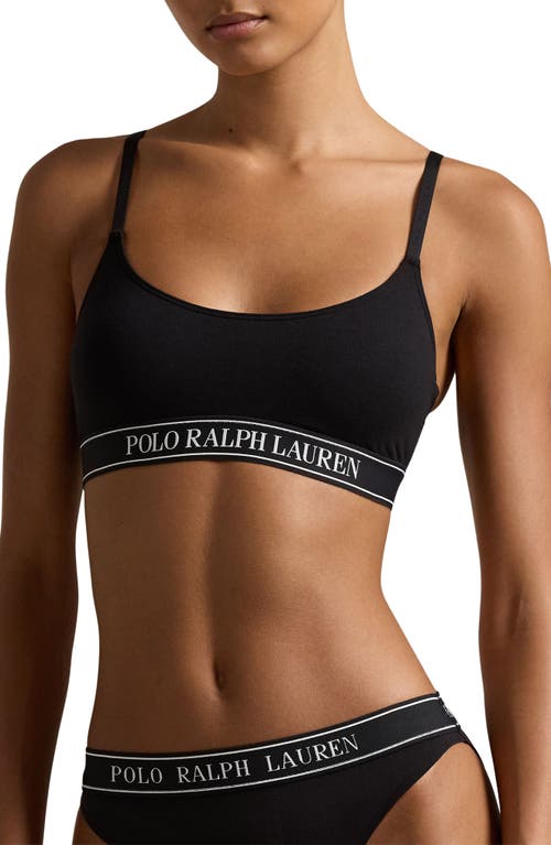 Polo Ralph Lauren Logo Band Scoop Neck Bralette In Black