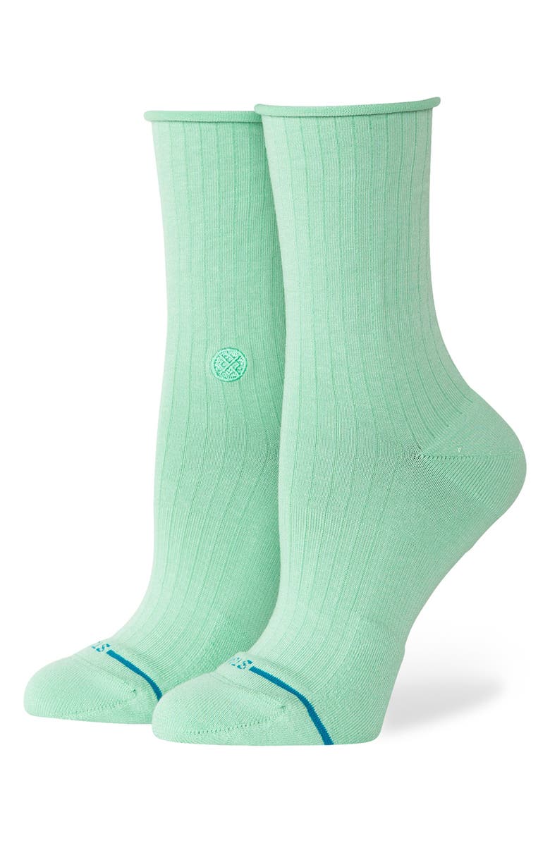 Stance Rolled Quarter Crew Socks, Alternate, color, Jade