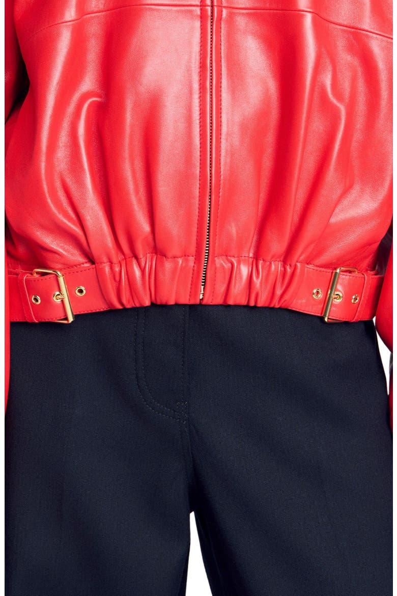 Leather jacket, Alternate, color, Red