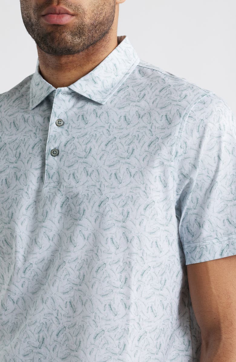 Bugatchi Victor OoohCotton<sup>®</sup> Feather Print Polo, Alternate, color, Mint