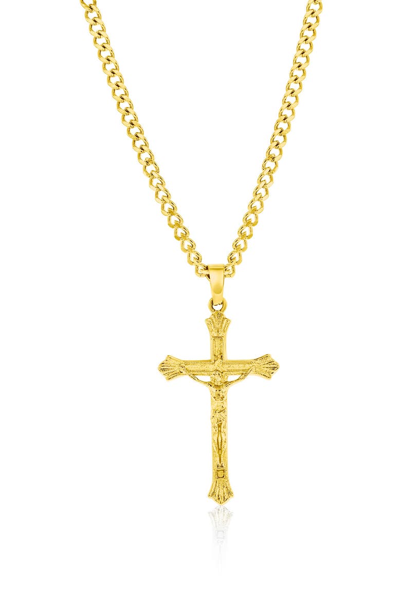 Men's Cross Pendant Necklace, Main, color, GOLD