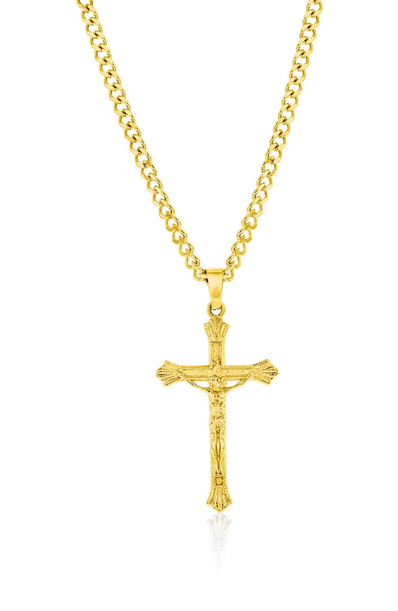 BLACKJACK Men's Cross Pendant Necklace, Main, color, Gold