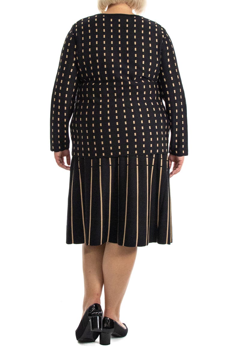 Nina Leonard Geometric Print Knit Skirt, Alternate, color,