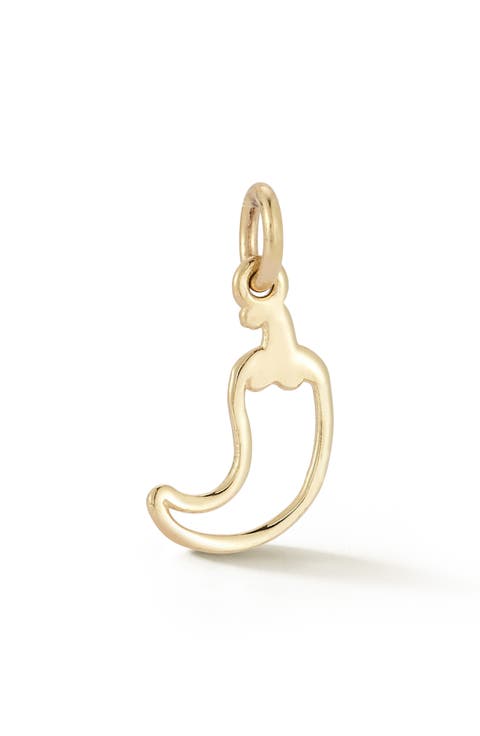14K Gold Chili Pepper Charm