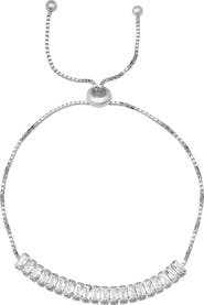 Queen Jewels Sterling Silver Emerald Cut Cubic Zirconia Bracelet