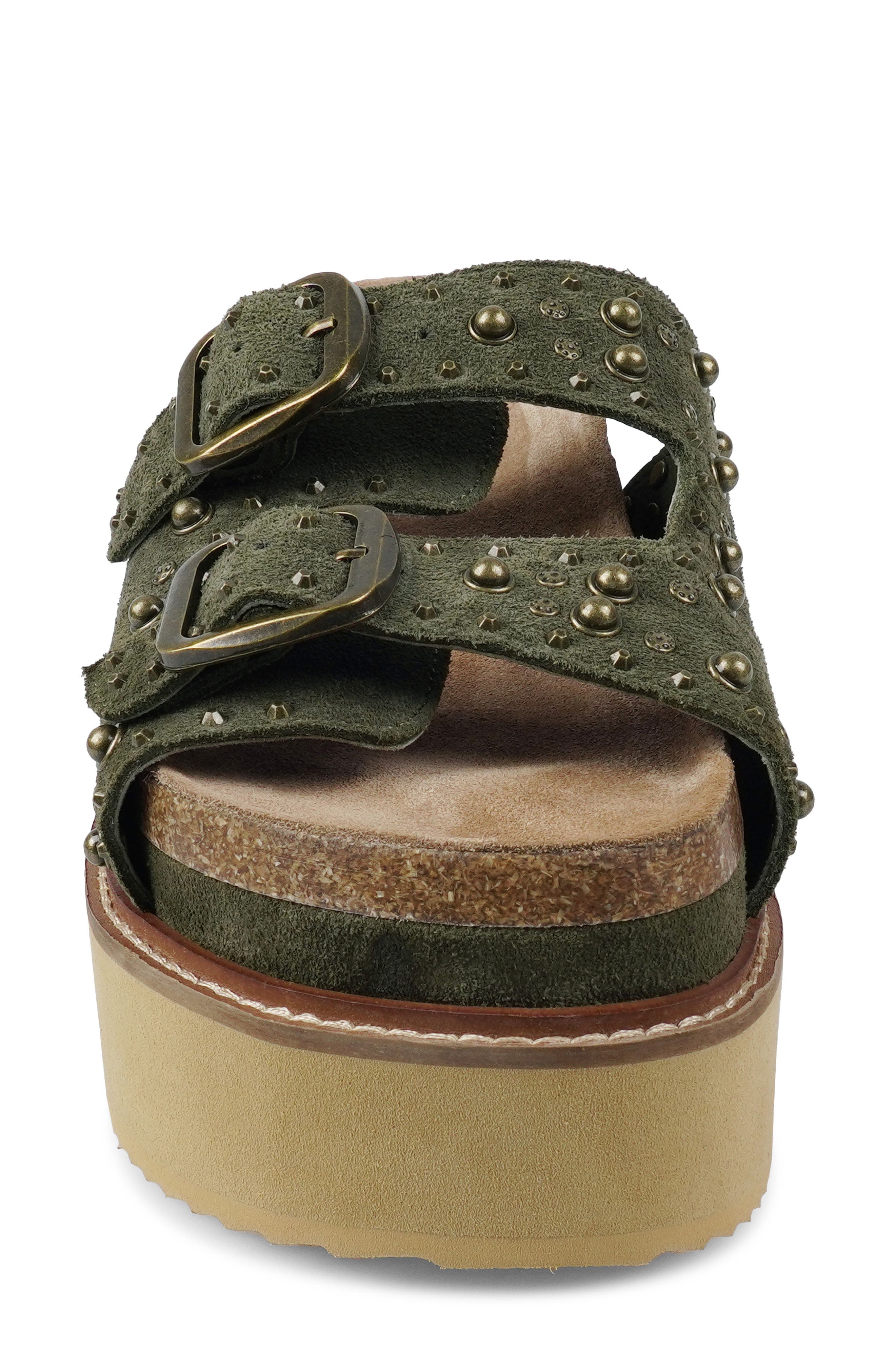 Studded Platform Sandal, Alternate, color, ARMY GREEN