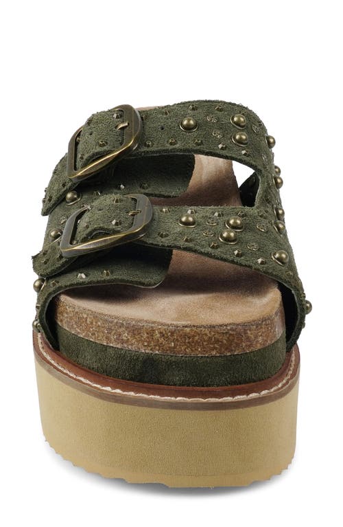 Zigi Studded Platform Sandal In Green