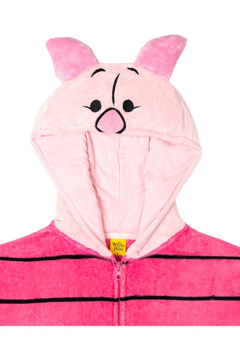 Winnie the Pooh Fleece Hooded Coverall, Alternate, color, Piglet Stripe Pink