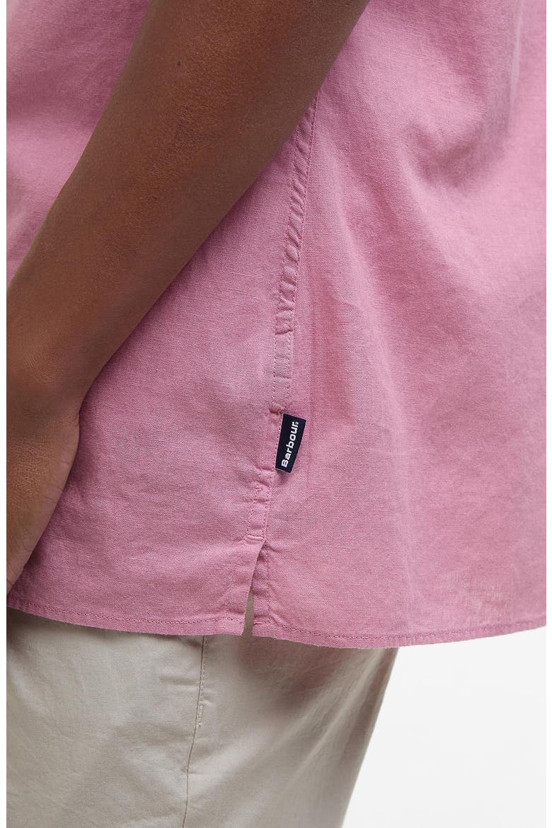 Nelson Garment Dye Cotton & Linen Camp Shirt, Alternate, color, TRUE PINK