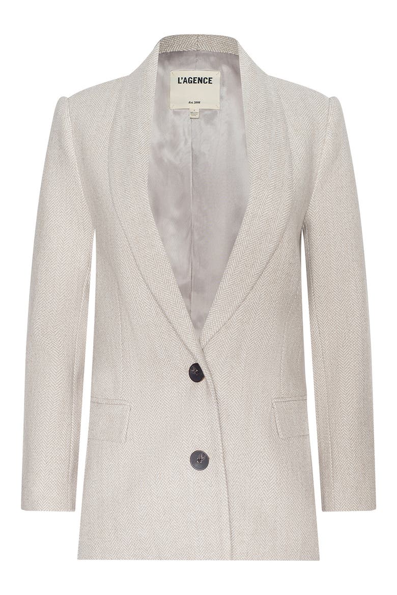 Amelie Tweed Blazer, Alternate, color, CAPPUCCINO/ IVORY TWEED